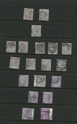 Lot 928 - Great Britain. A small study of the Queen Victoria 1856 to 1869 6d surface printed, used. 1856 deep