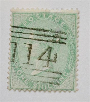 Lot 930 - Great Britain. November 1856 1s pale green. Good used. S.G.Spec.J100(3)