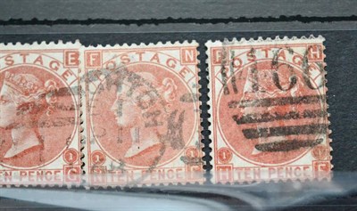 Lot 946 - Great Britain. 1867 1d Red-brown E-G Watermark spray, S.G.Spec.J97; 1d pale red-brown N-F,...