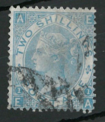 Lot 953 - Great Britain. 1867 2s Milky blue E-A. Centred to lower right, used. S.G. Spec J118(5). BPA...