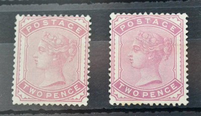 Lot 984 - Great Britain. 1880 2d Pale rose and 2d deep rose. Mint