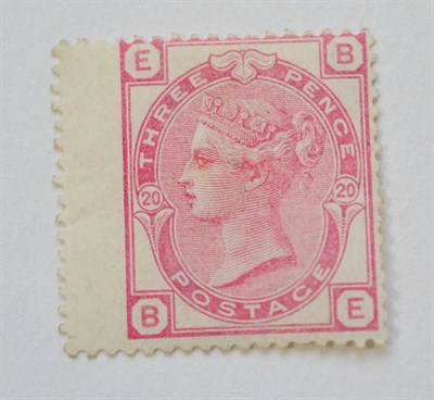 Lot 987 - Great Britain. 1881 3d Rose B-E, Plate 20, wing. Watermark Imperial crown. Good mint