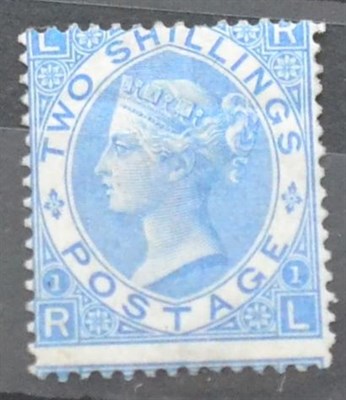 Lot 996 - Great Britain. 1881 2s Blue R-L. Centred to top, mint. Horizontal crease not detracting