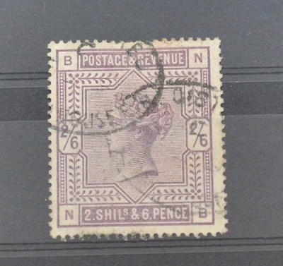 Lot 1003 - Great Britain. 1883 2s6d N-B, Blued paper, well centred, used