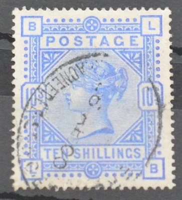 Lot 1010 - Great Britain. 1883 to 1884 10s Pale ultramarine L-B, used with a registered cancellation