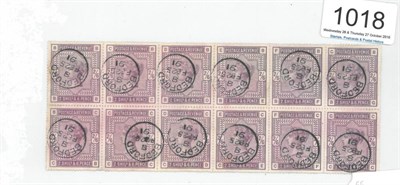 Lot 1018 - Great Britain. 1884 2s6d Lilac. A superb horizontal block of twelve BB/CG, each cancelled by a...