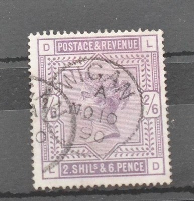 Lot 1021 - Great Britain. 1884 2s6d Lilac L-D, used with a Wigan No 16 90 CDS. S.G.Spec.K10