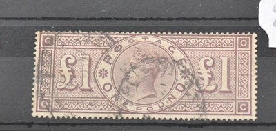 Lot 1027 - Great Britain. 1884 £1 Brown-lilac O-C. Watermark Three crowns, used