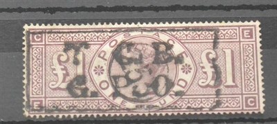 Lot 1029 - Great Britain. 1884 £1 Brown-lilac E-C. Watermark Three Imperial Crowns, used