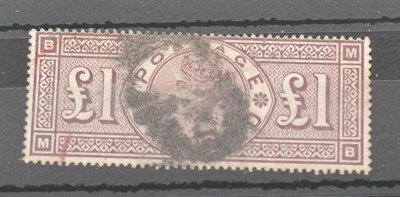 Lot 1030 - Great Britain. 1884 £1 Brown-lilac M-B, used with a 'smudged' cancellation. S.G.Spec.K15