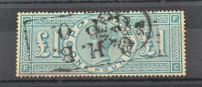 Lot 1039 - Great Britain. 1891 £1 Green F-C, used