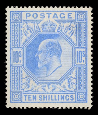 Lot 1047 - Great Britain. 1902 10s Ultramarine. Well centred, fresh mint