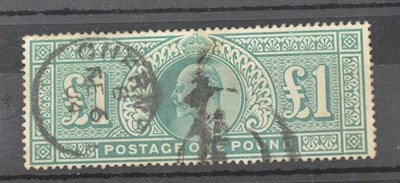 Lot 1058 - Great Britain. 1910 £1 Green, used