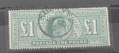 Lot 1063 - Great Britain. 1911 £1 Deep green. Good used