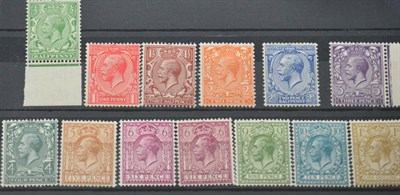 Lot 1080 - Great Britain. 1924 to 1926 definitive set, Watermarked. Block cypher, unmounted