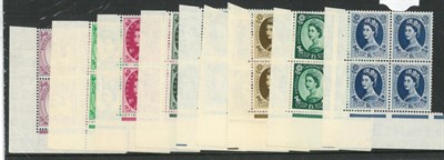 Lot 1088 - Great Britain. 1952 Wilding's, Tudor watermark, unmounted marginal blocks of four