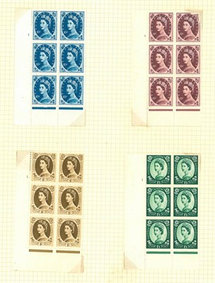 Lot 1089 - Great Britain. 1952 to 1954 Unmounted mint cylinder blocks of six