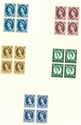 Lot 1090 - Great Britain. 1955 to 1958 Wilding set in mint blocks of four