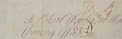 Lot 1108 - Great Britain. A 1761 entire addressed to Robert Chester Esq at his Chancery Office, in...