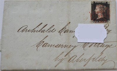 Lot 1144 - Great Britain. December 1840 entire to Aberfeldy bearing 1d black B-K. Four margins, tied to entire