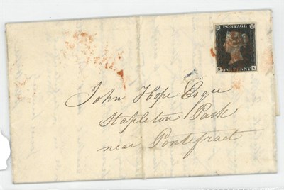 Lot 1150 - Great Britain. January 1841 entire from Manchester to Stapleton Park, near Pontefract, bearing 1840