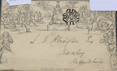 Lot 1160 - Great Britain. March 1841 1d Mulready envelope A157, forme 3, addressed to Hanley,...