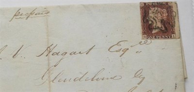 Lot 1169 - Great Britain. June 1841 entire to Dunkeld bearing 1841 1d red-brown H-L, Plate 10, showing...