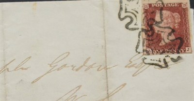 Lot 1171 - Great Britain. July 1841 wrapper bearing 1d red A-J, tied to wrapper with two black Maltese crosses