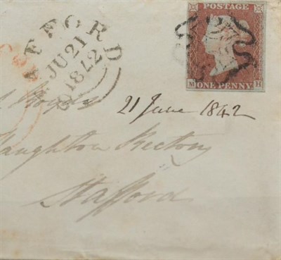 Lot 1181 - Great Britain. 1842 Small cover to Stafford from Fleetwood, via Preston, bearing 1841 1d...