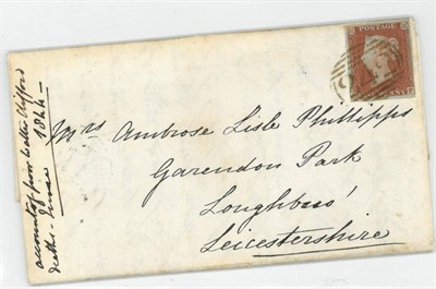 Lot 1196 - Great Britain. An October 1844 entire to Loughborough, bearing an 1841 1d red-brown H-F, four...