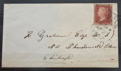 Lot 1215 - Great Britain. 1857 Cover to Edinburgh, bearing 1d stars G-H, tied to cover by the rare 'Leith...