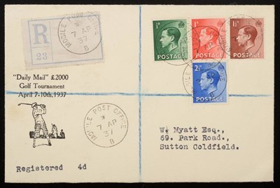 Lot 1241 - Great Britain. An April 7 1937 illustrated registered cover to Sutton Coldfield bearing all four of