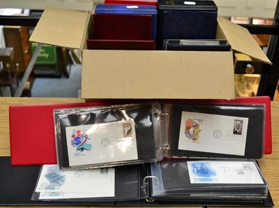 Lot 15 - USA,  stamps on sheets, FDC's in albums. A second box housing miscellaneous all world