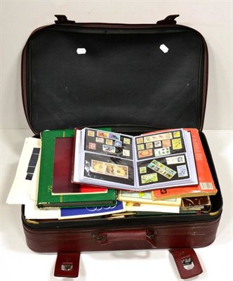 Lot 39 - Two Suitcases holding an assortment of world in albums, stockbooks etc. Also Great Britain,...