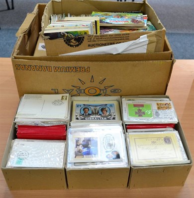 Lot 73 - Two Boxes. One housing tea cards, the other, larger box contains mainly modern used and unused....