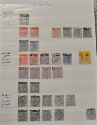 Lot 149 - Australian States. A mainly used collection in a blue stockbook