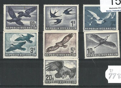 Lot 157 - Austria. 1950 to 1953 Birds Unmounted set