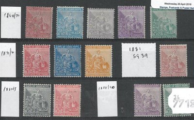 Lot 178 - Cape of Good Hope. A stockcard housing a range of unused - 1864 to 1867 1d, 4d, 6d lilac and...