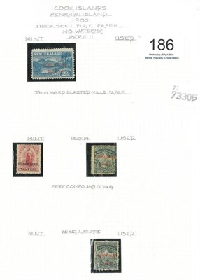 Lot 186 - Cook Islands - Penrhyn Island and Rarotonga. A 1902 to 1923 Penrhyn Island mainly mint...