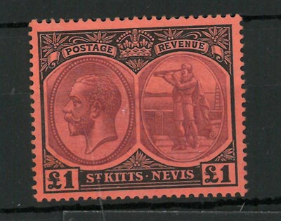 Lot 242 - St. Kitts Nevis. 1922 £1, very fresh mint