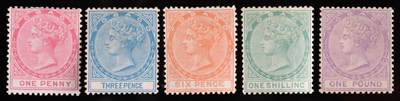 Lot 252 - Tobago. August 1879 set (less 5s), fresh mint