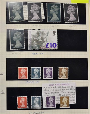 Lot 264 - Great Britain. Three binders housing a QEII mint and used collection. Includes Prestige booklet...