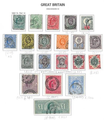 Lot 275 - Great Britain. An Edward VII 1902 to 1913 set to £1. Also a range of 1911 to 1913 mint and used