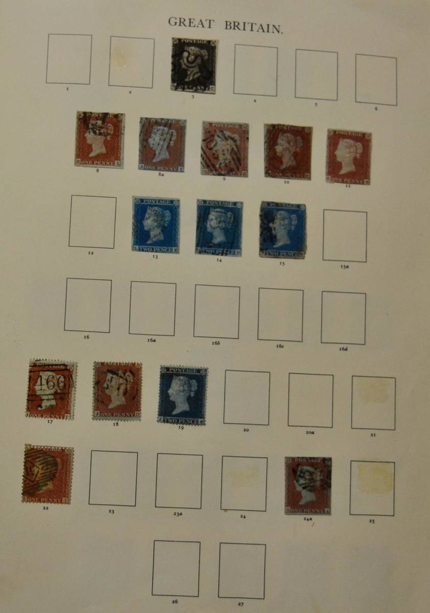 Lot 310 - Great Britain. A red Windsor album housing an 1840 to 1970 mint and used collection. Includes...