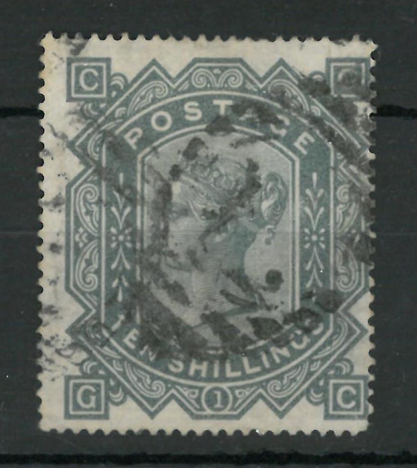 Lot 357 - Great Britain. 1878 10s G-C. Watermark Maltese cross, white paper. Centred to right, used