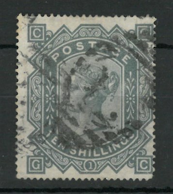 Lot 357 - Great Britain. 1878 10s G-C. Watermark Maltese cross, white paper. Centred to right, used