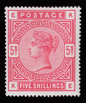 Lot 368 - Great Britain. 1883 to 1884 5s K-E, white paper lightly hinged