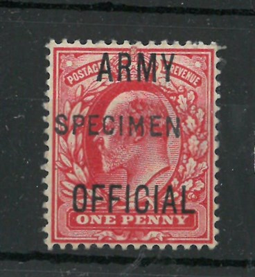 Lot 371 - Great Britain. 1902 1d scarlet Army Official overprinted Specimen