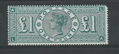 Lot 376 - Great Britain. 1891 £1 L-A, centred to top and blunt right top corner perf. Good fresh mint