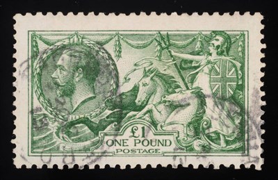 Lot 381 - Great Britain. 1913 £1 Sea horse, used